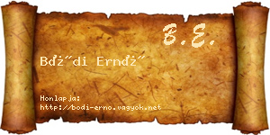 Bódi Ernő névjegykártya