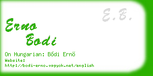 erno bodi business card
